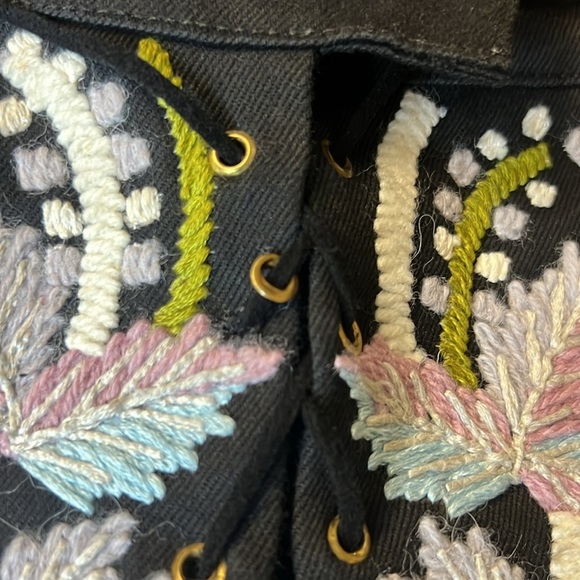 Cynthia Rowley Set (2) Embroider Poplin Twill Lace Up Pant Jeans‎ Bundle SZ 10 - Picture 10 of 16